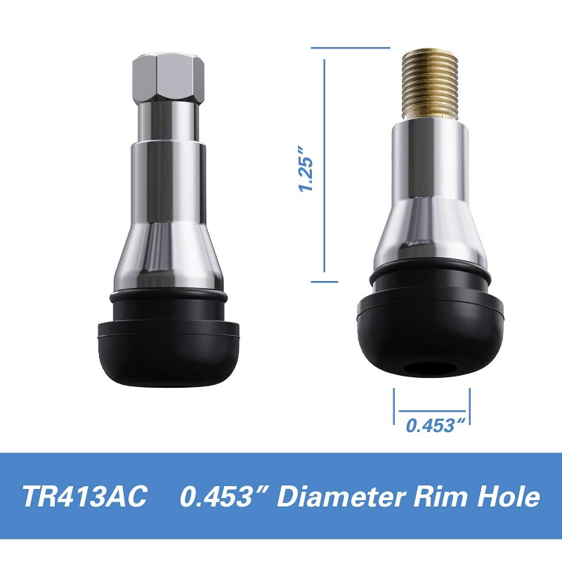 CKAuto صمامات إطارات مطاطية CKAuto TR413AC كروم (عبوة 5)  - Image 2